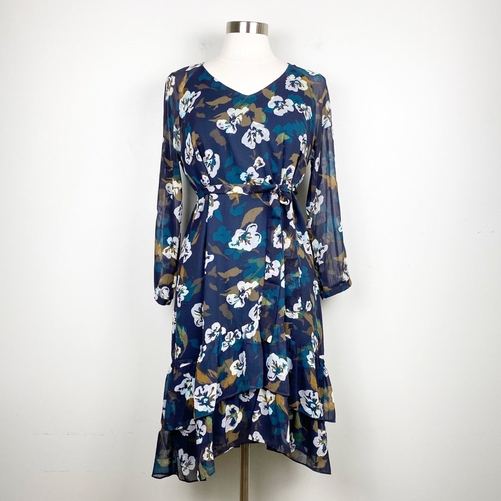 Cabi Pirouette Floral Ruffle Midi Dress